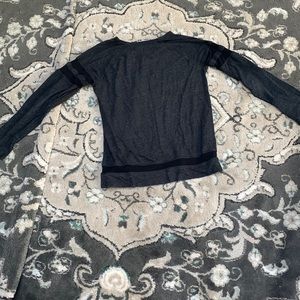 Black Long Sleeved Tee With Stripes